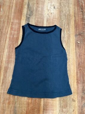 Agolde Vintage Indigo Tory Tank Top with Blue-Black Trim